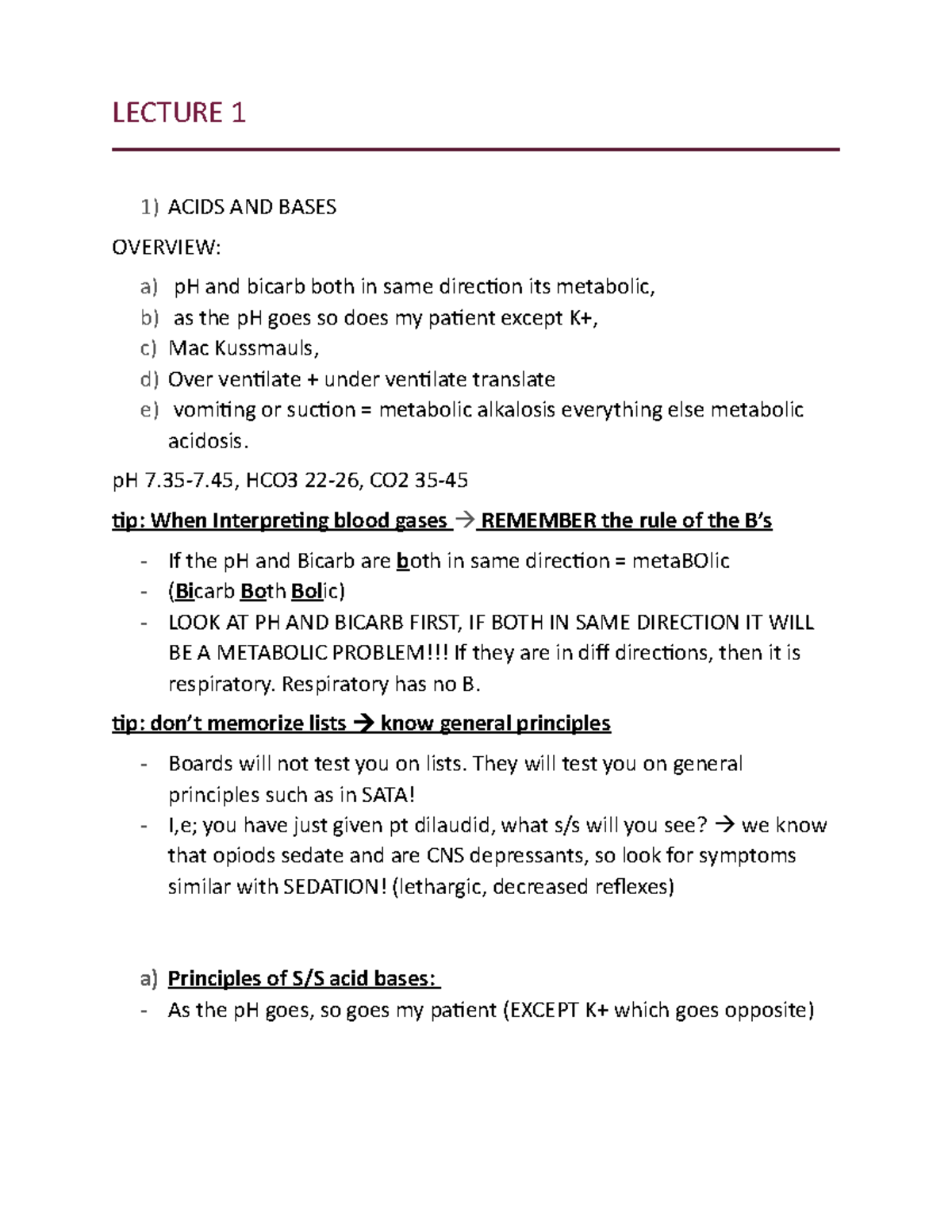 1. ACID BASE MARK K MARK K STUDY NCLEX NOTES ACID BASE LECTURE 1 1