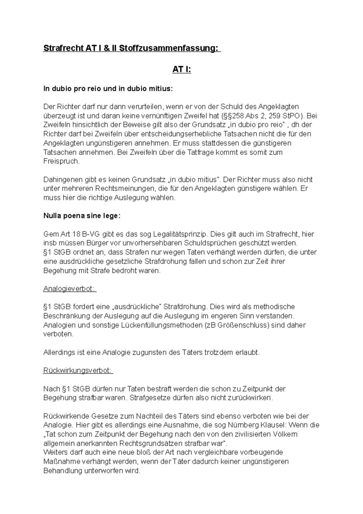 Strafrecht Fälle Mit Lösungen Pdf Strafrecht AT 1 & 2 - enthält auch eine Zusammenfassung des AT 2