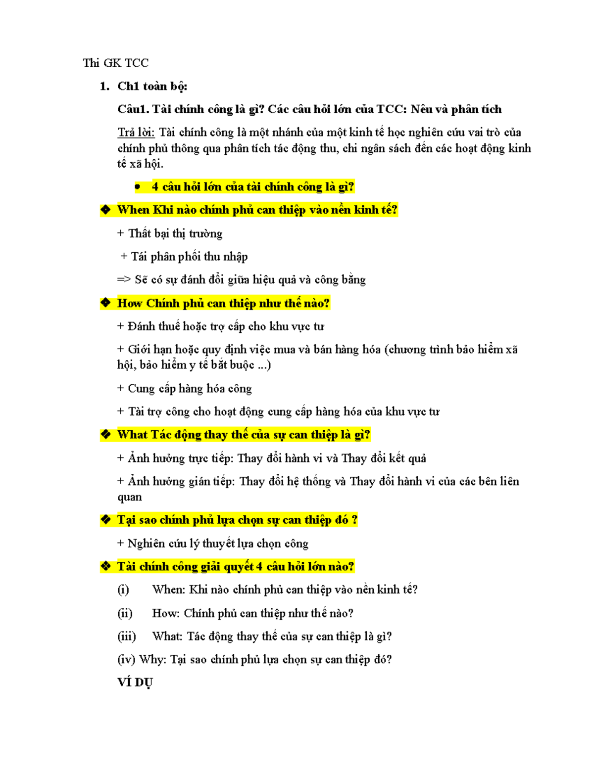 ôn thi TCC GK CHỐT - No notes - Thi GK TCC 1. Ch1 toàn bộ: Câu1. Tài ...