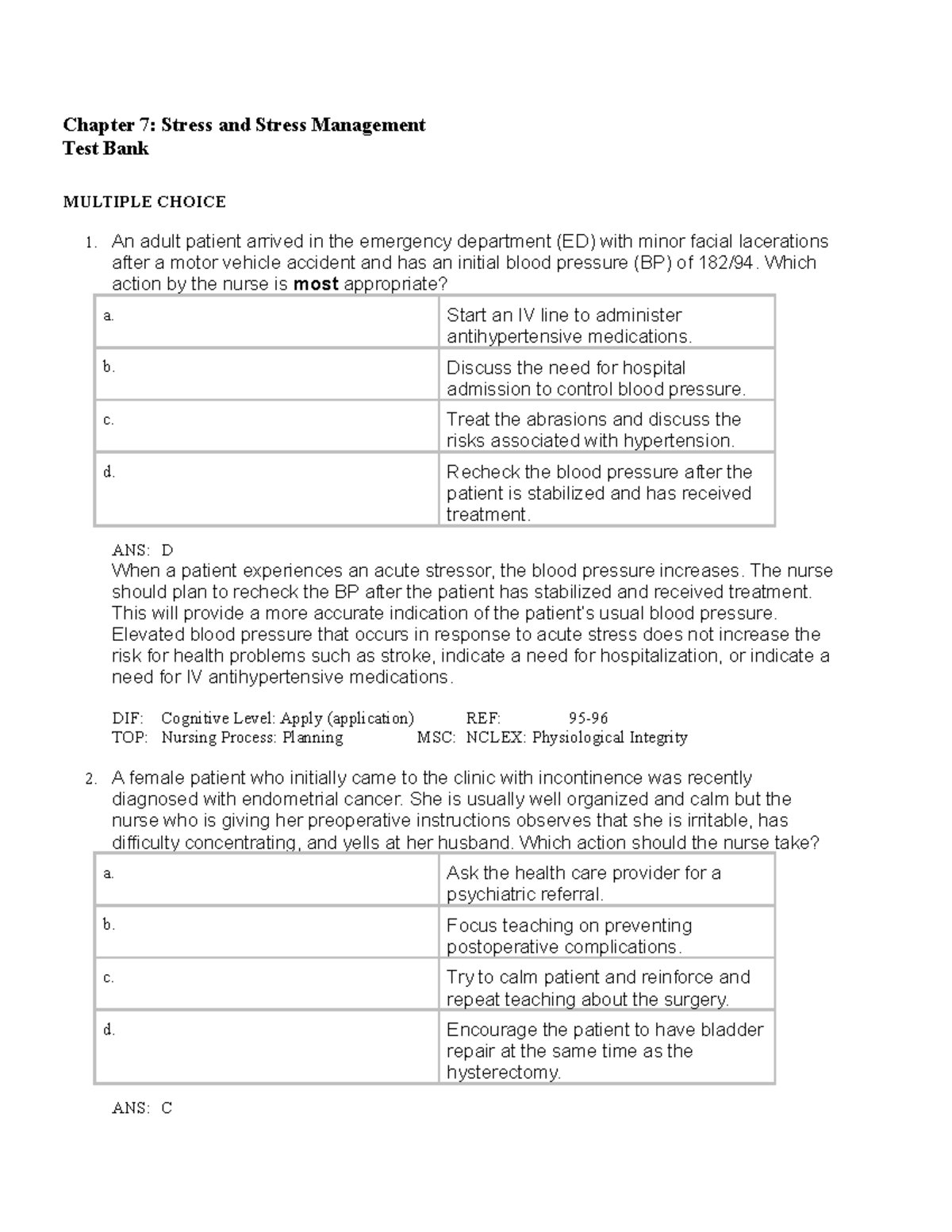 Stress manage - lecture notes - Chapter 7: Stress and Stress Management ...