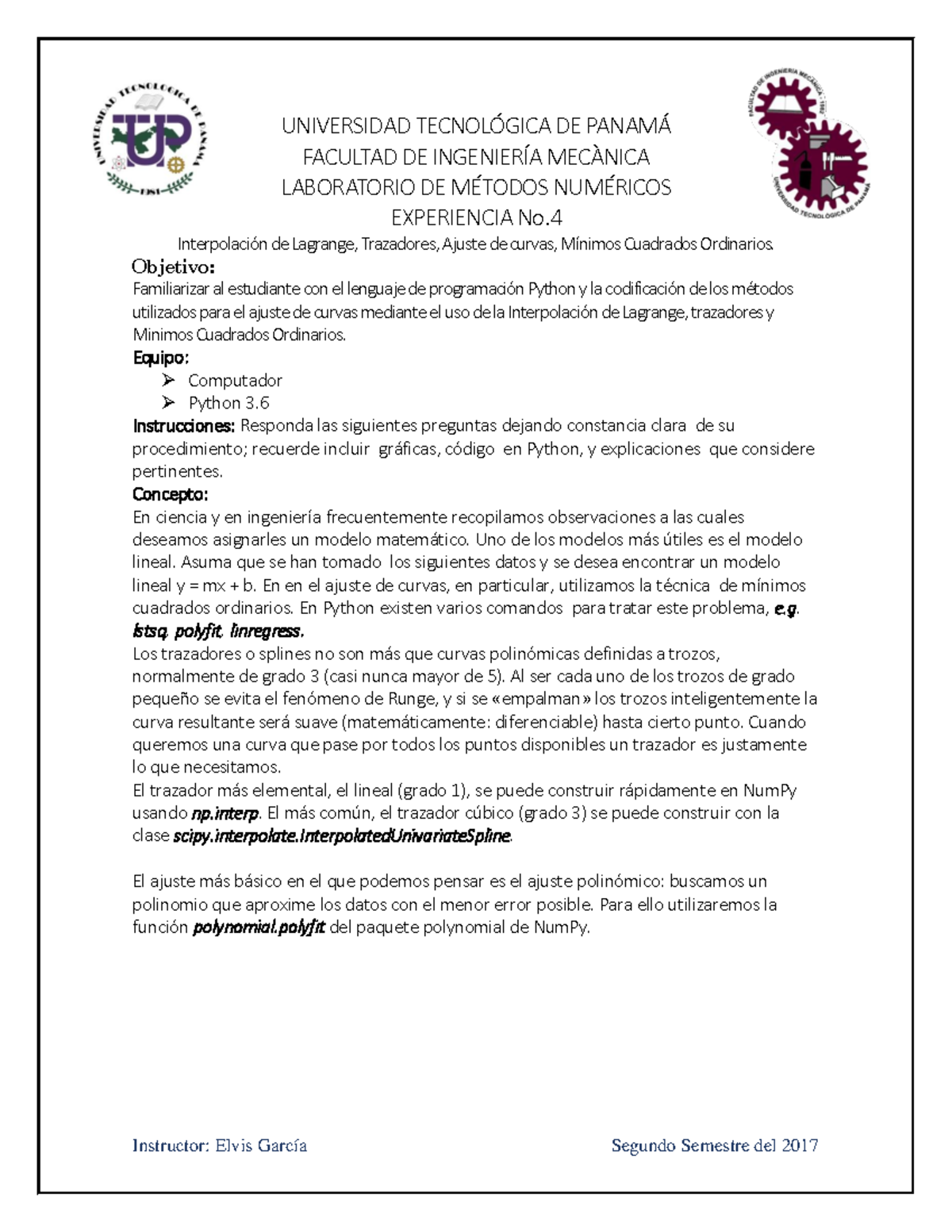 Material Metodos Numéricos Con Python 1IM-121 (A) - UNIVERSIDAD ...