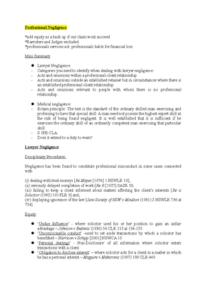 Torts B Exam Notes - TORTS B – NEGLIGENCE TORTS B – NEGLIGENCE CONTENTS ...