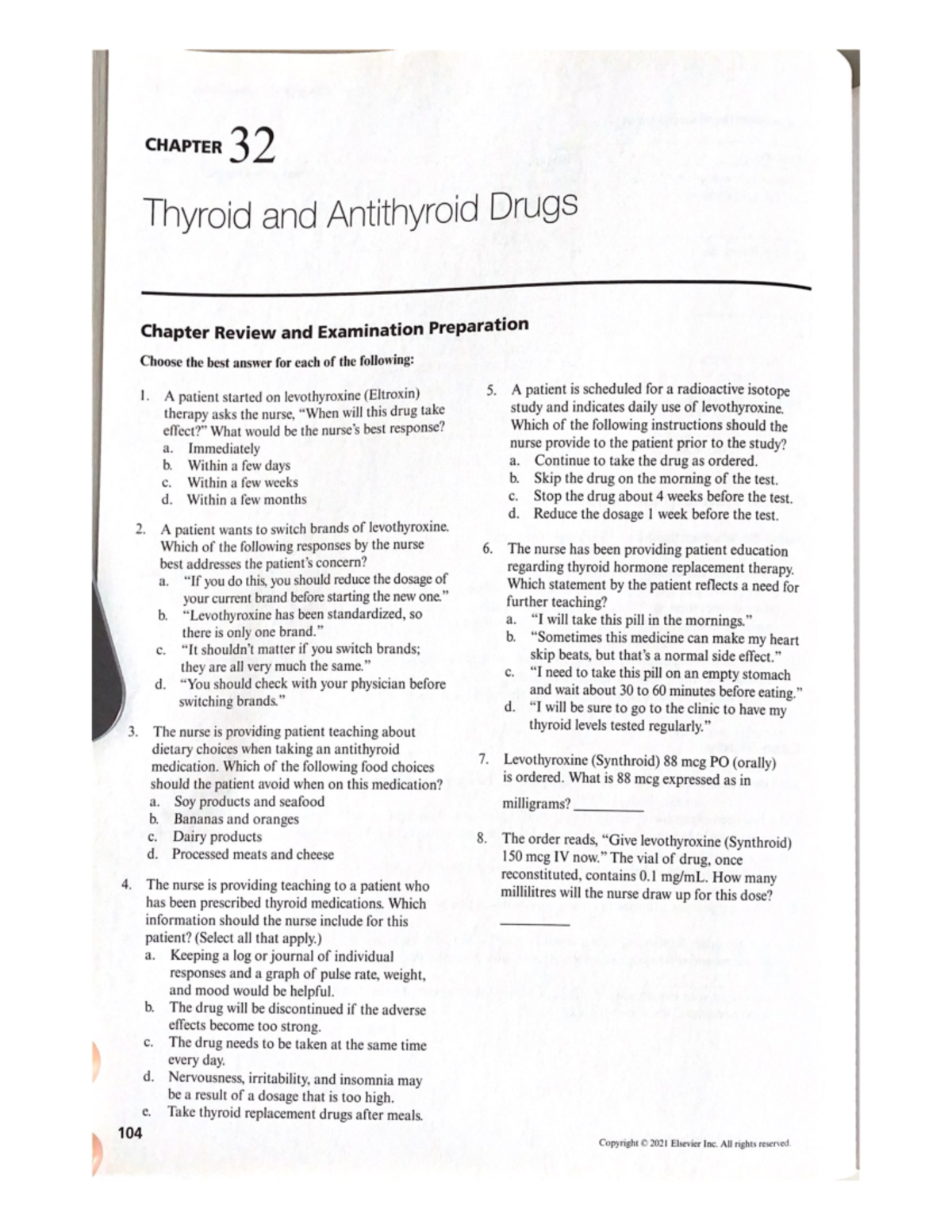 Chapter 32 Thyroid And Antithyroid Drugs - PHAR 1280 - Studocu