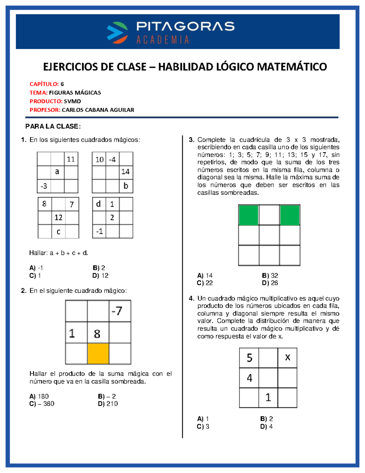 Svmd Rm Ej06 Figuras Mágicas Prof Carlos Cabana Aguilar Para La
