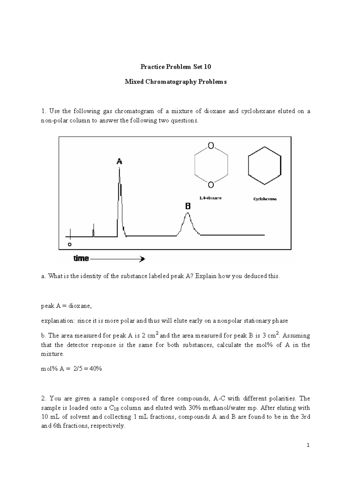 Practice Problems Chromatography - - Studocu