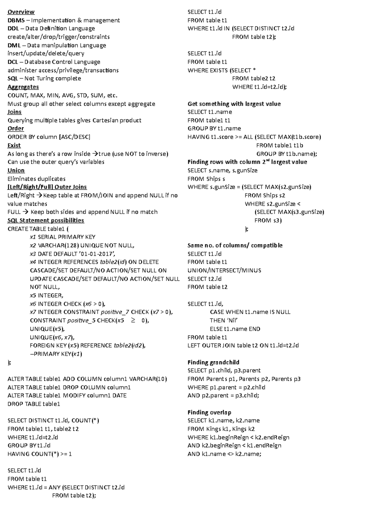 midterm-cheatsheet-overview-dbms-implementation-management-ddl