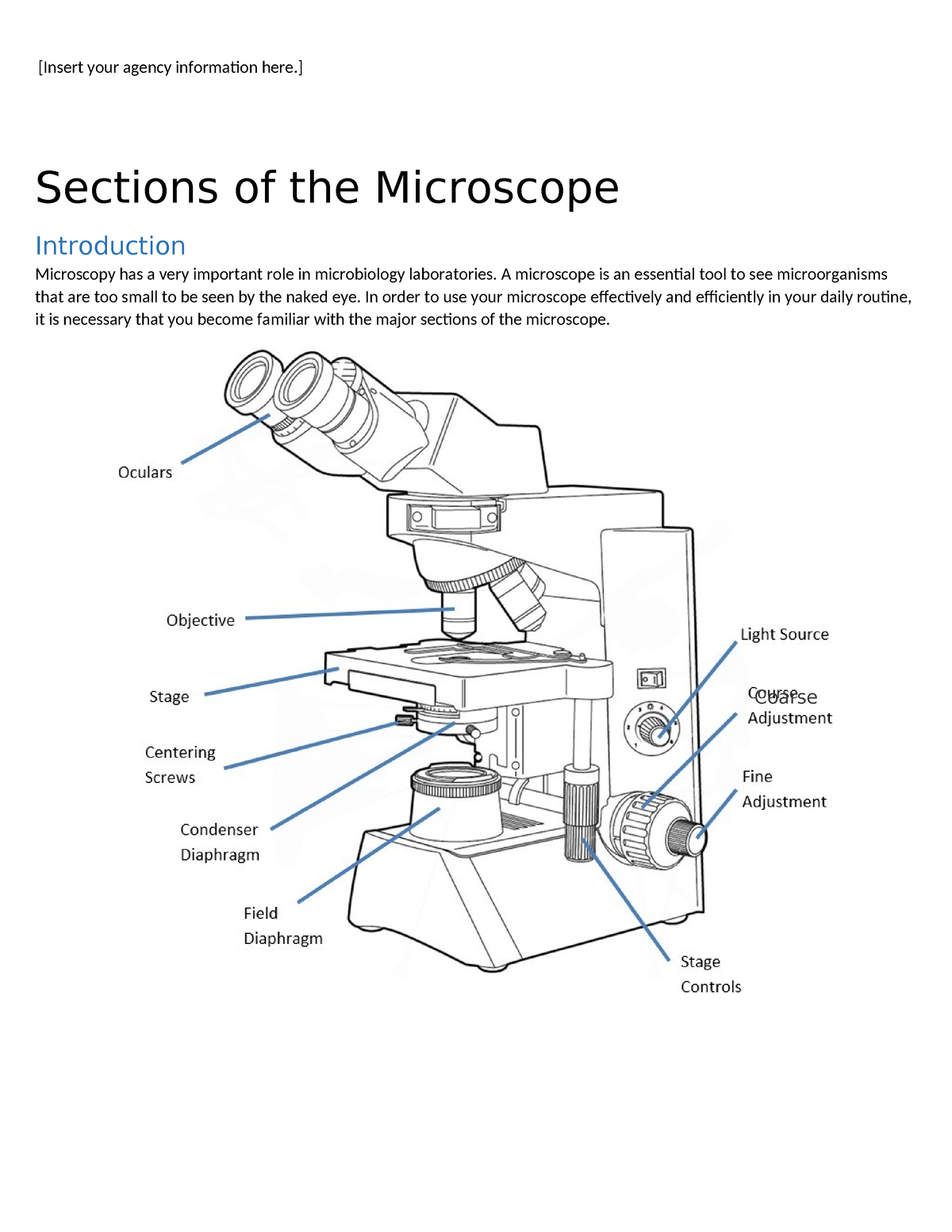 Sections Microscope - Coarse [Insert your agency information here ...