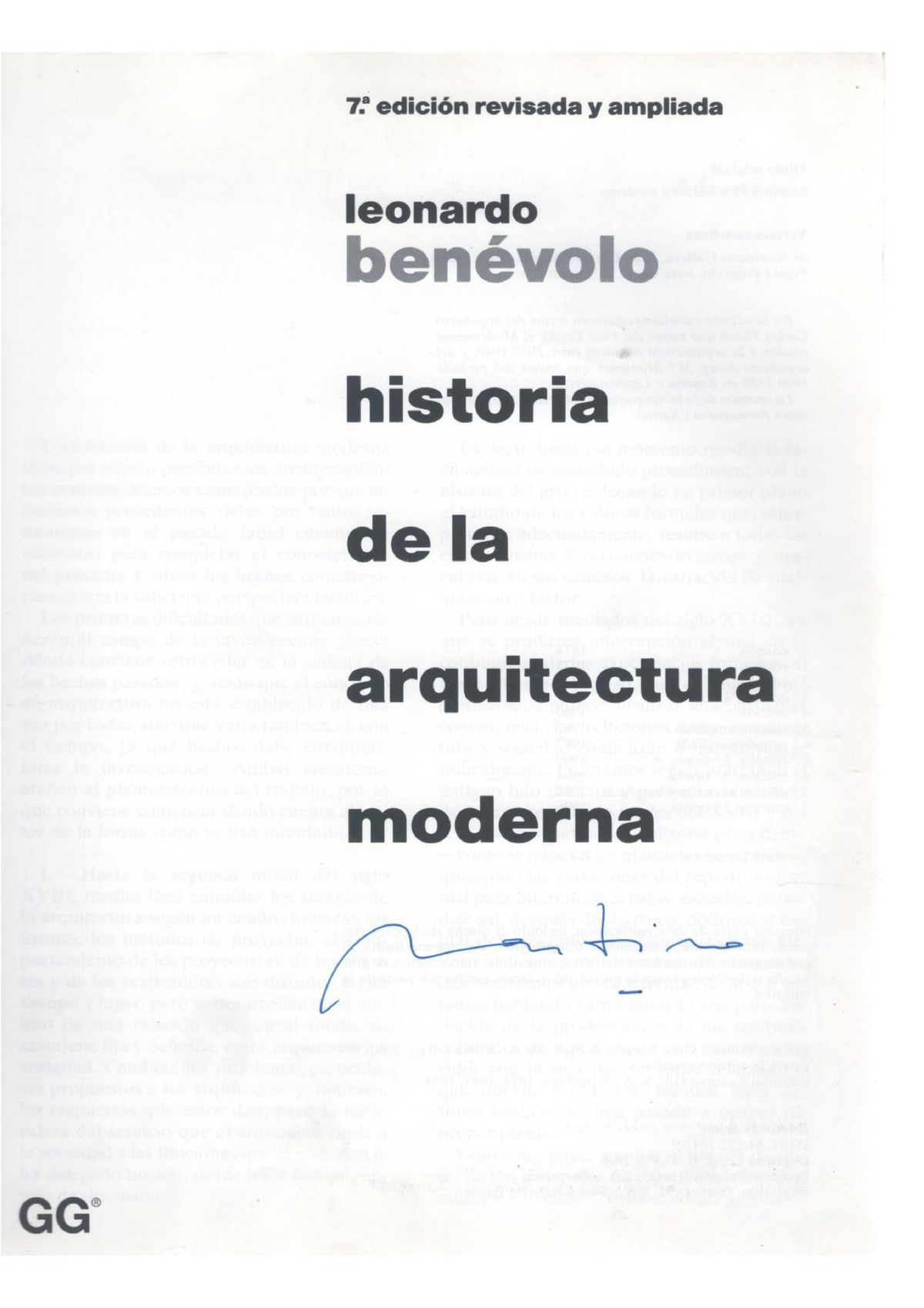 Benevolo Historia De La Arquitectura Moderna Cap I Gg® 7ª Edición Revisada Y Ampliada 0615