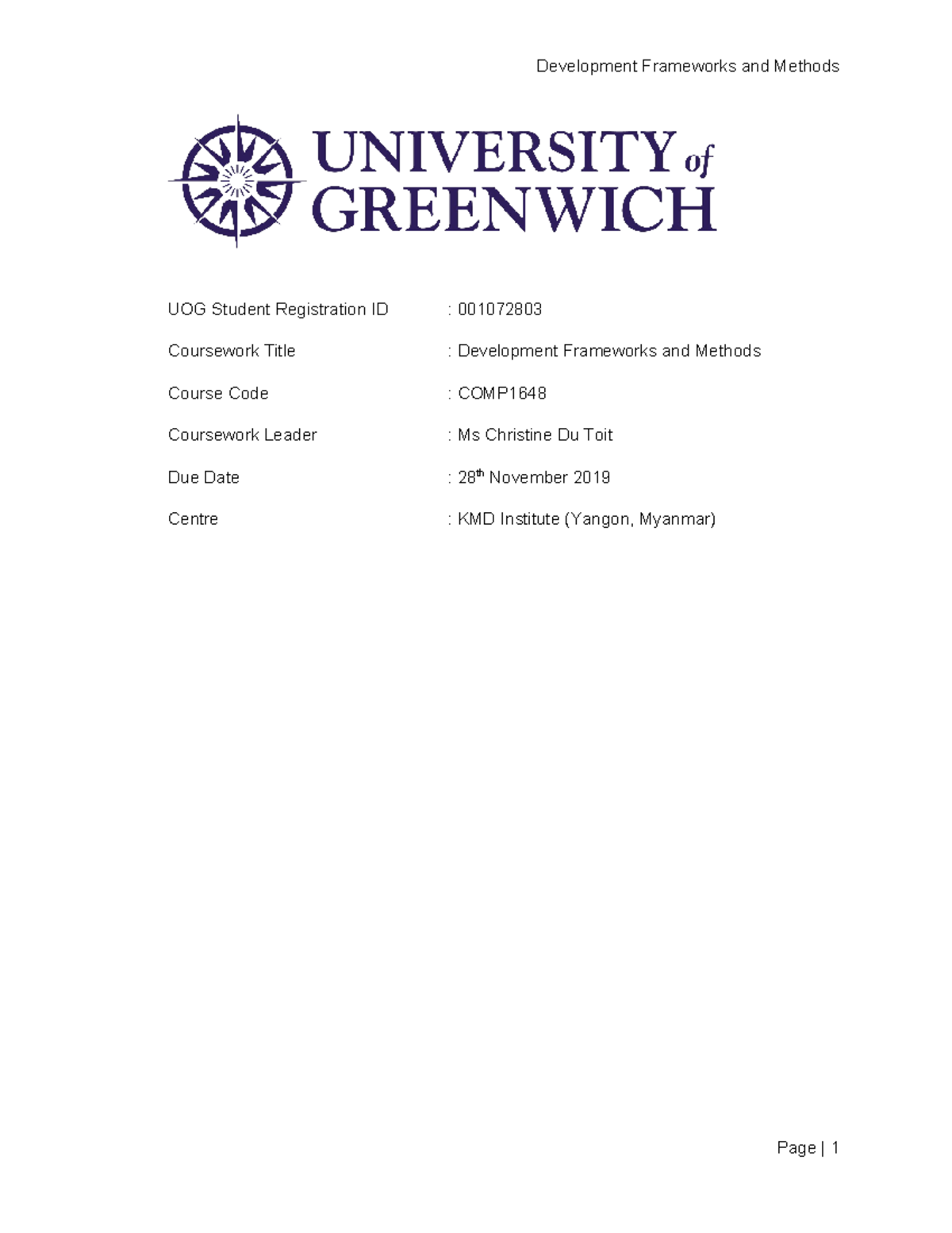 uog assignment format