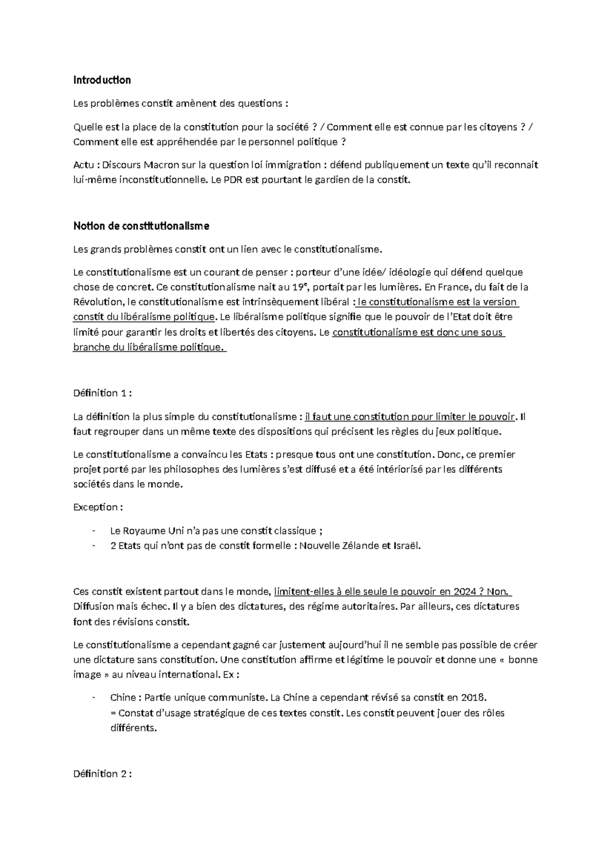 Cours Grands problèmes constit - Introduction Les problèmes constit ...