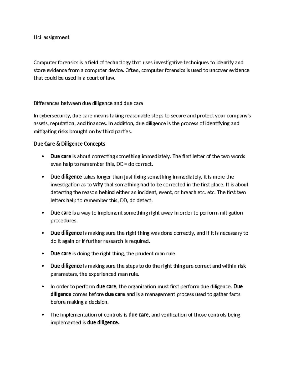 Uci assignment - Uci assignment Computer forensics is a field of ...