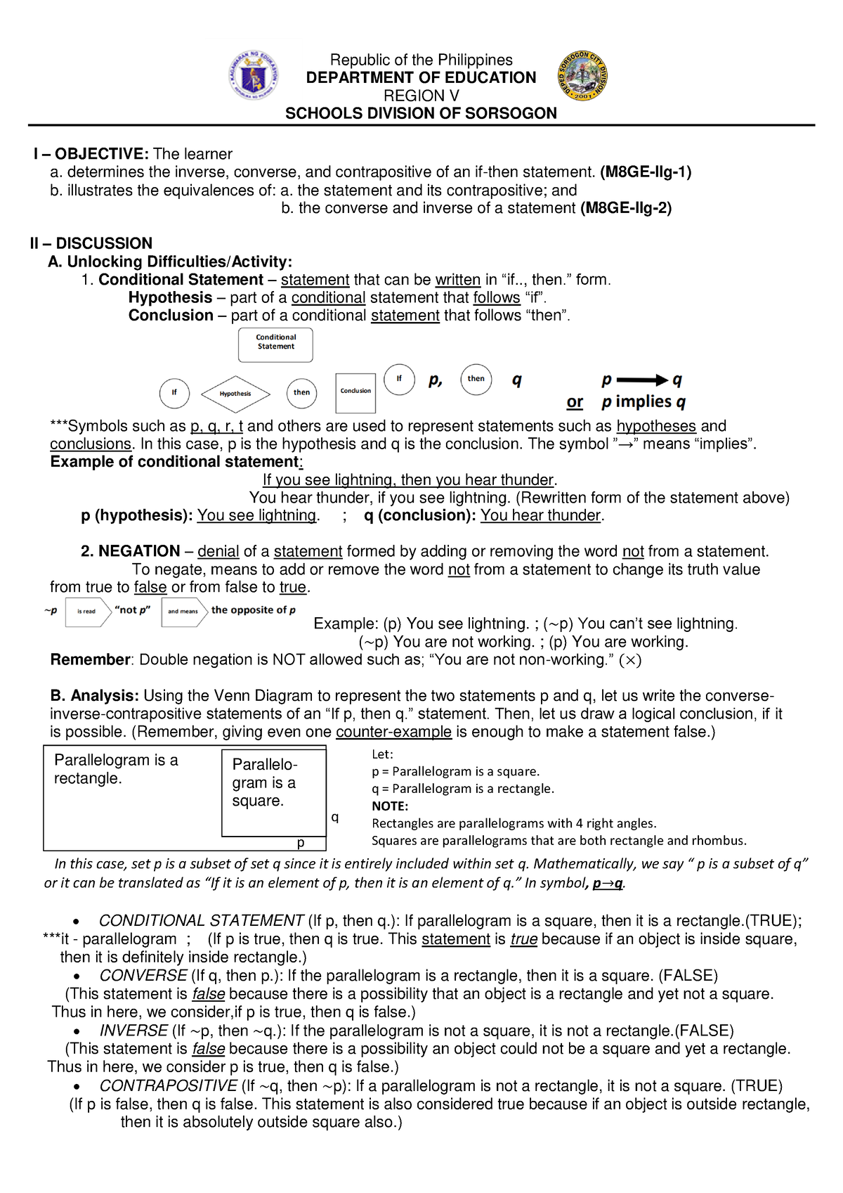 LAS MATH 8 Q2 W7 Maricel G. LO - Republic Of The Philippines DEPARTMENT ...