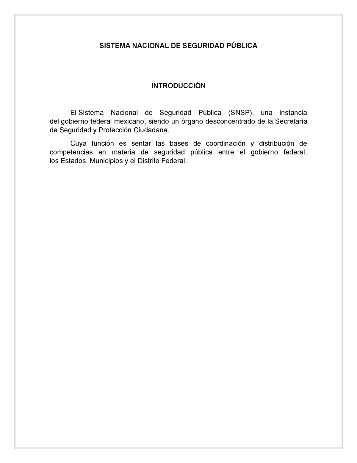 Tema 19 Sistema Nacional De Seguridad PÚblica En MÉxico Sistema Nacional De Seguridad