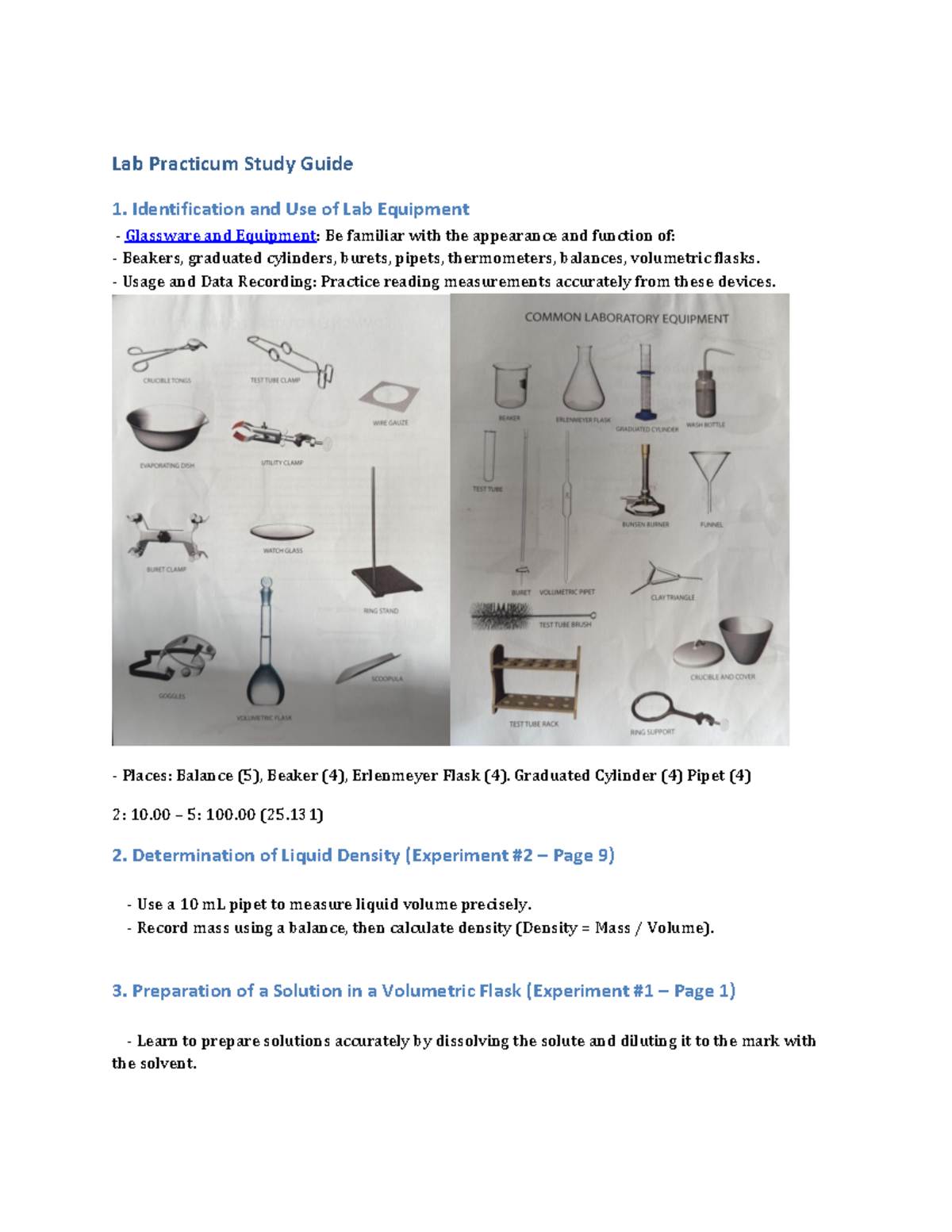Lab Practicum (Updated Dec. 1) - Lab Practicum Study Guide 1 ...