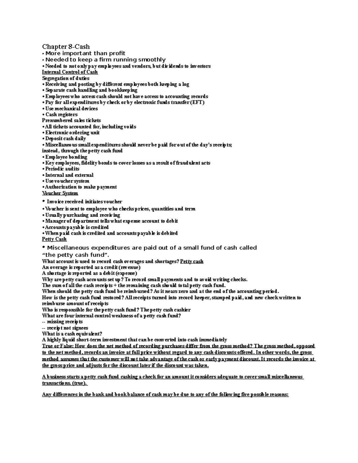 Chapter 8 docx Study Guide Chapter 8 Cash More Important Than Profit