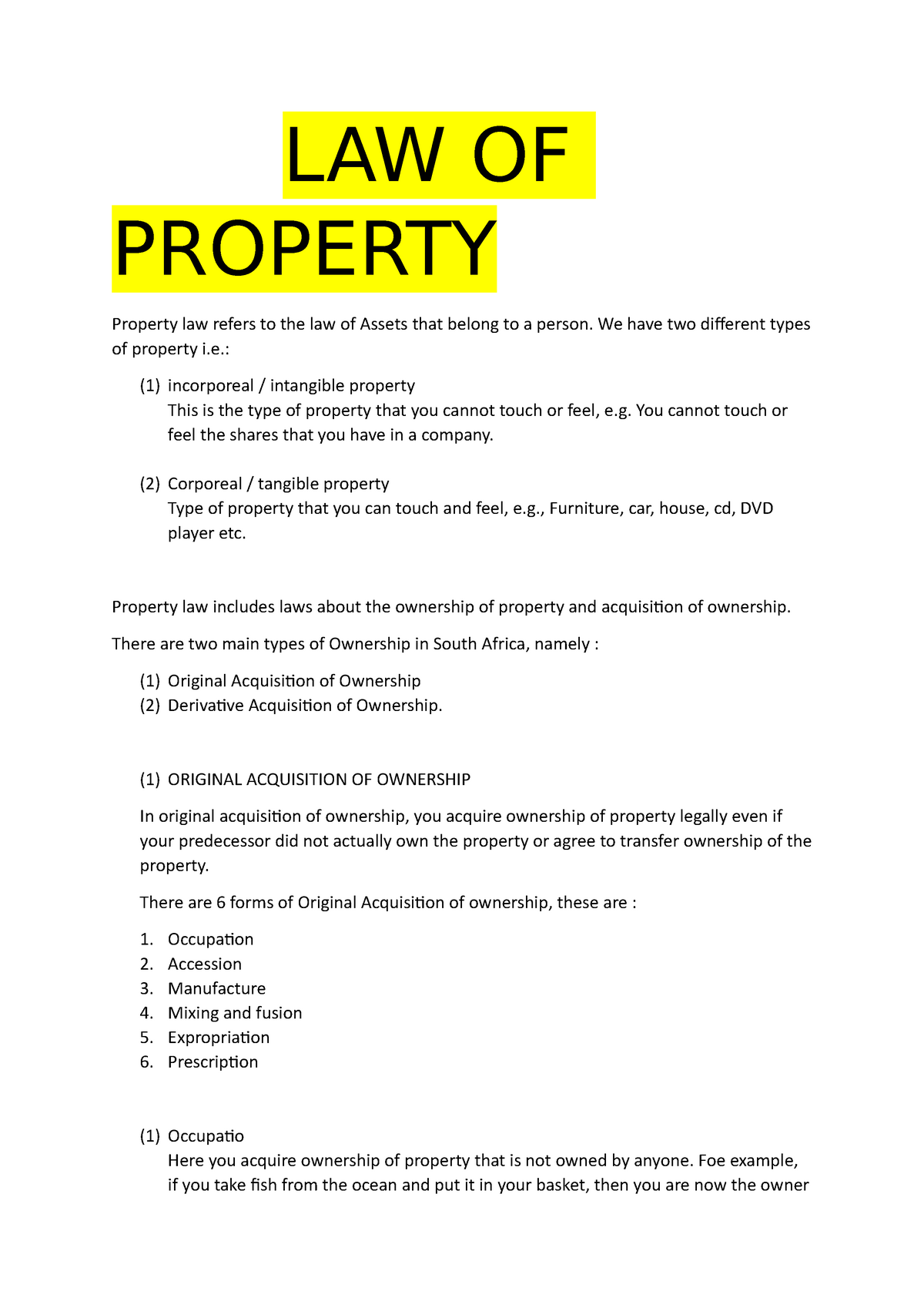 research paper topics for property law