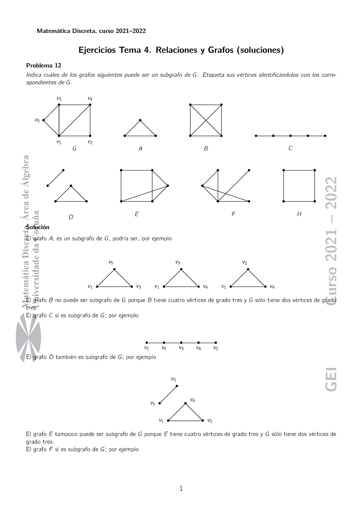 Souciones Grafos - Soluciones Ejercicios - Matemática Discreta. Área De ...