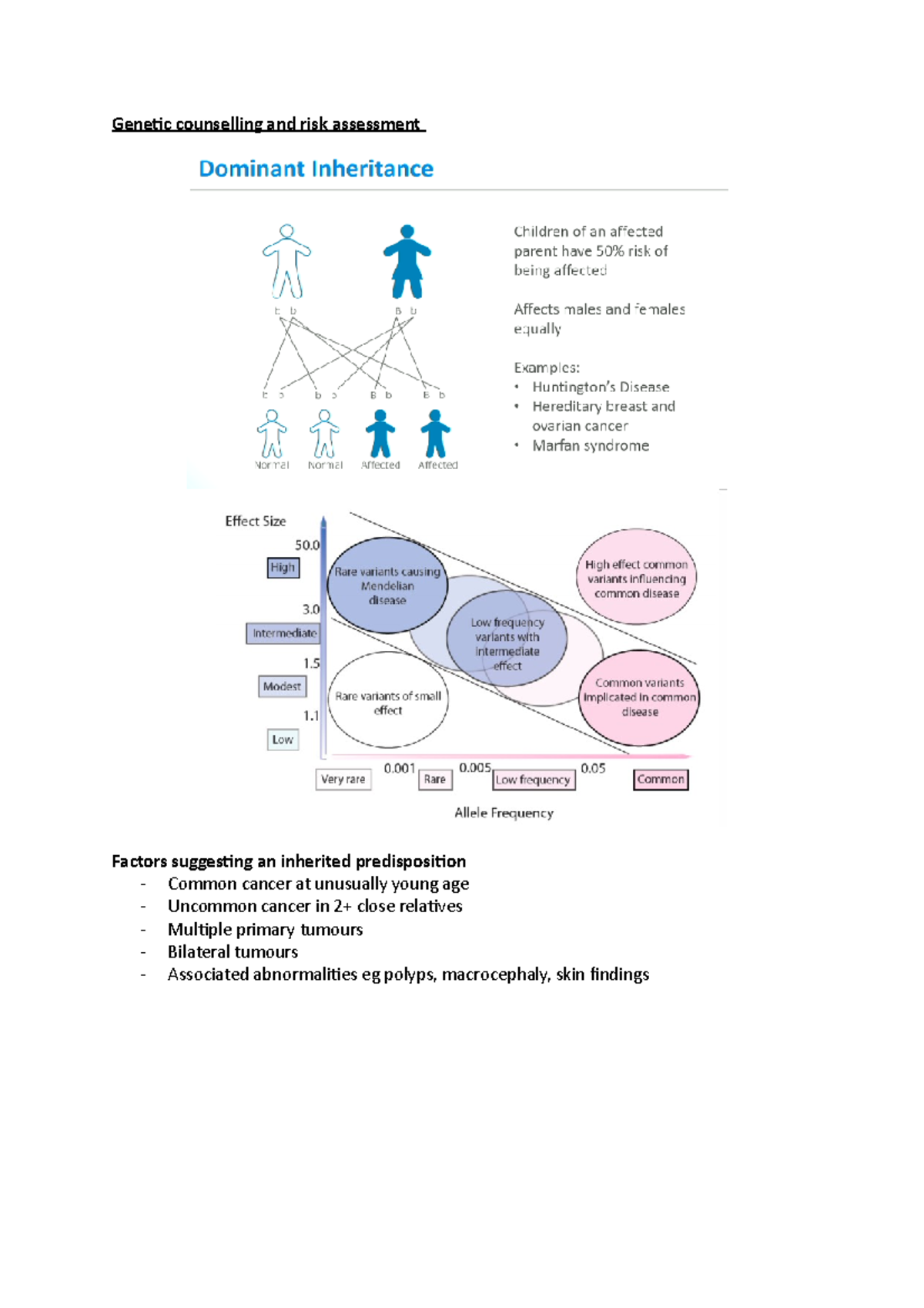 Genetic counselling and risk assessment - Studocu