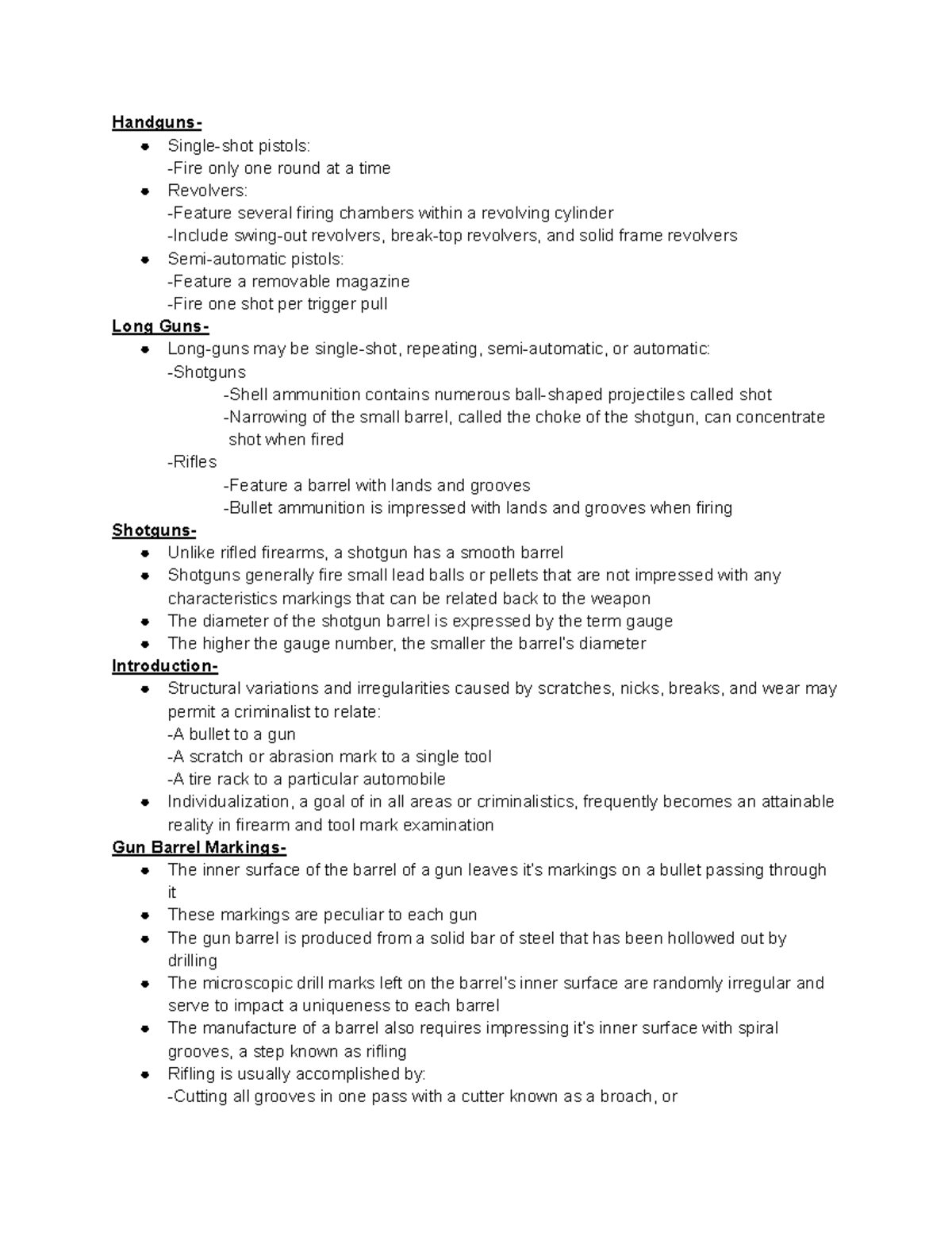 Chapter 9 Notes - Introduction To Crime Scene Investigation - Professor ...