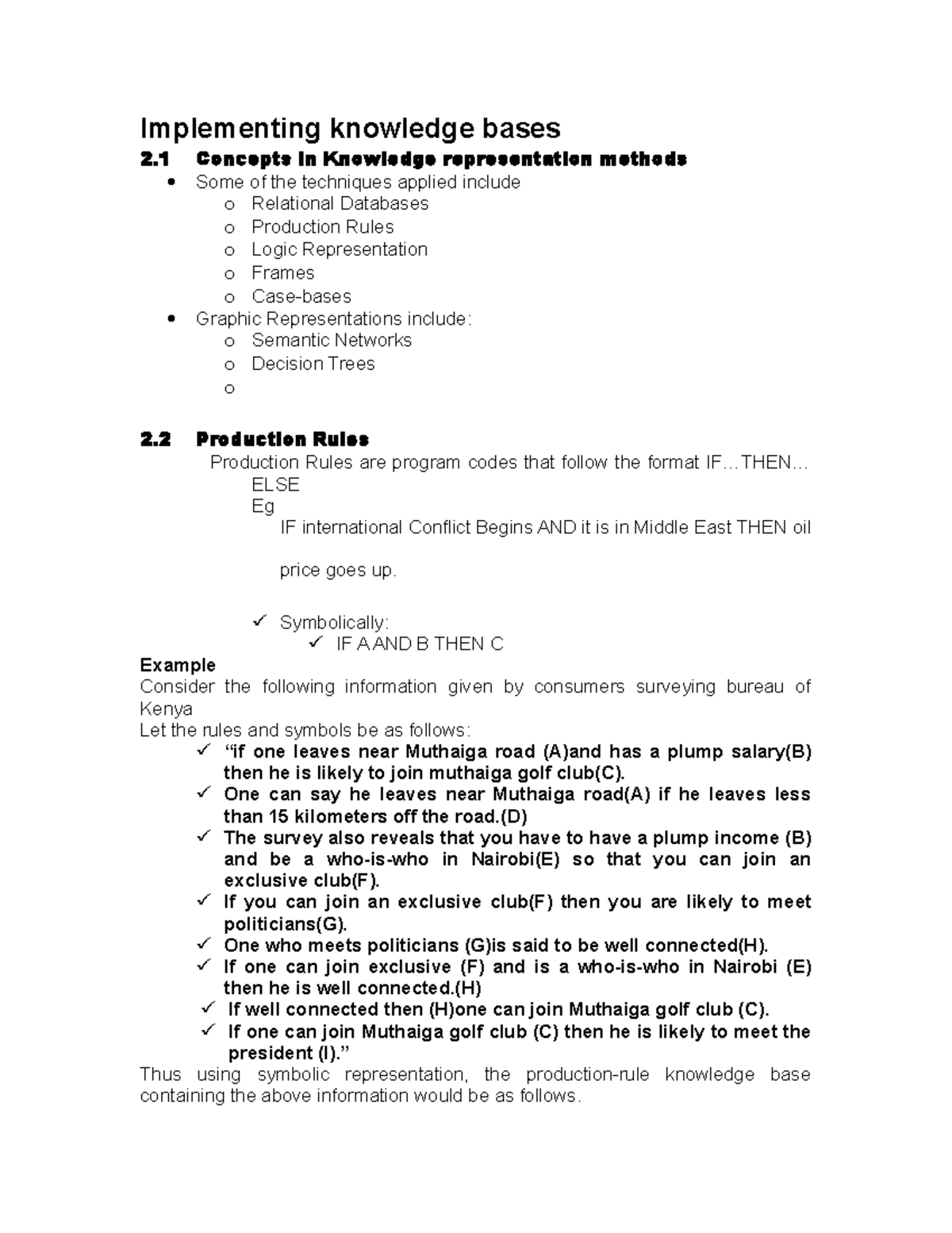 Knowledge representation - Implementing knowledge bases 2 Concepts in ...