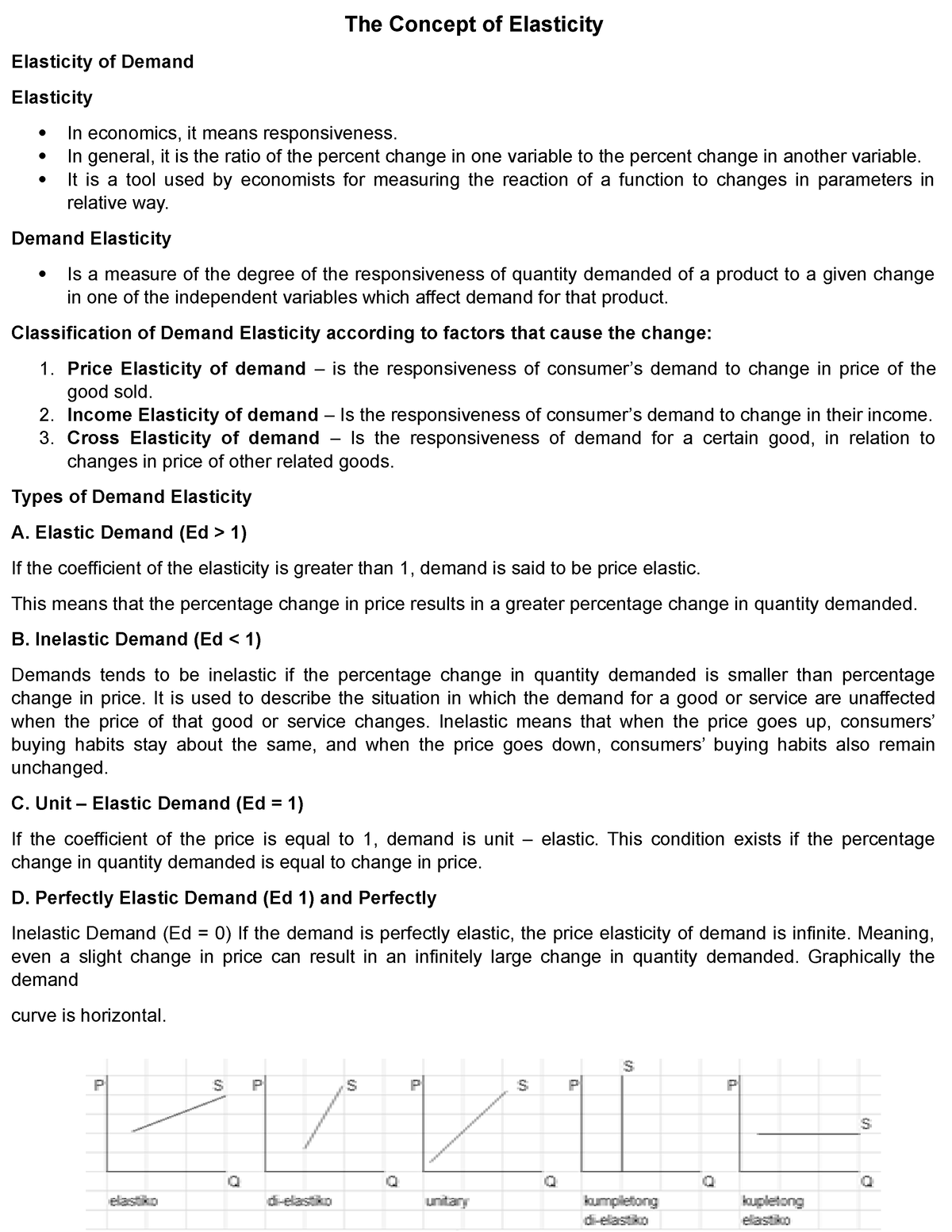 The Concept Of Elasticity - The Concept Of Elasticity Elasticity Of ...