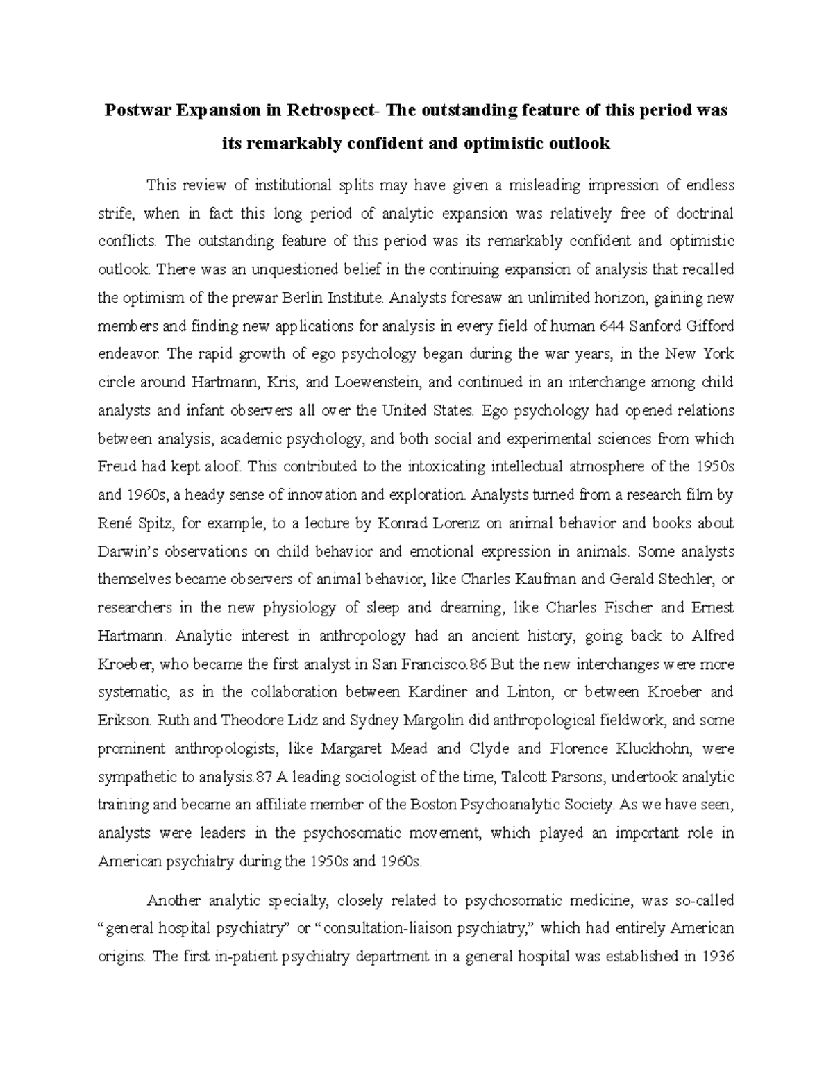 Postwar Expansion in Retrospect - The outstanding feature of this ...