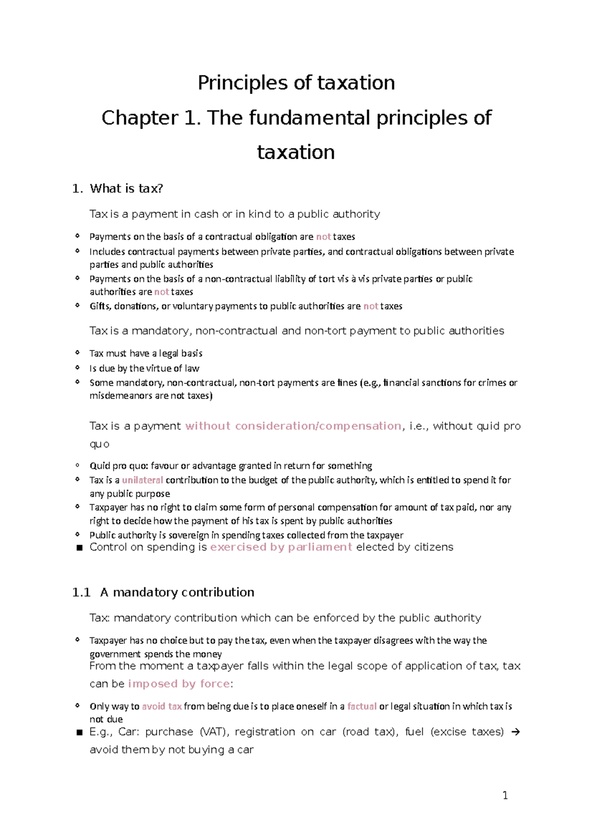 Principles Of Taxation (with Markings) - Principles Of Taxation Chapter ...