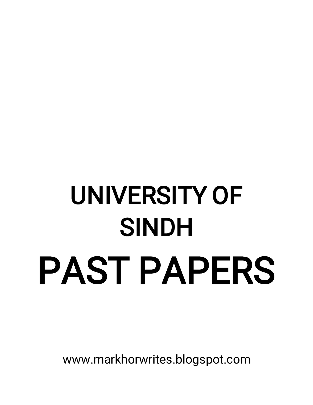 Sindh University Entry Test Past Papers 2013-2019 - UNIVERSITY OF SINDH ...