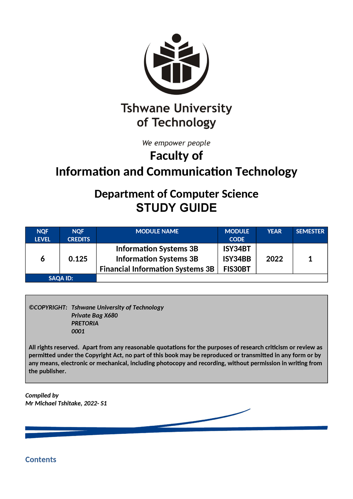 Study Guidde - ISY34AT - Faculty of Information and Communication ...