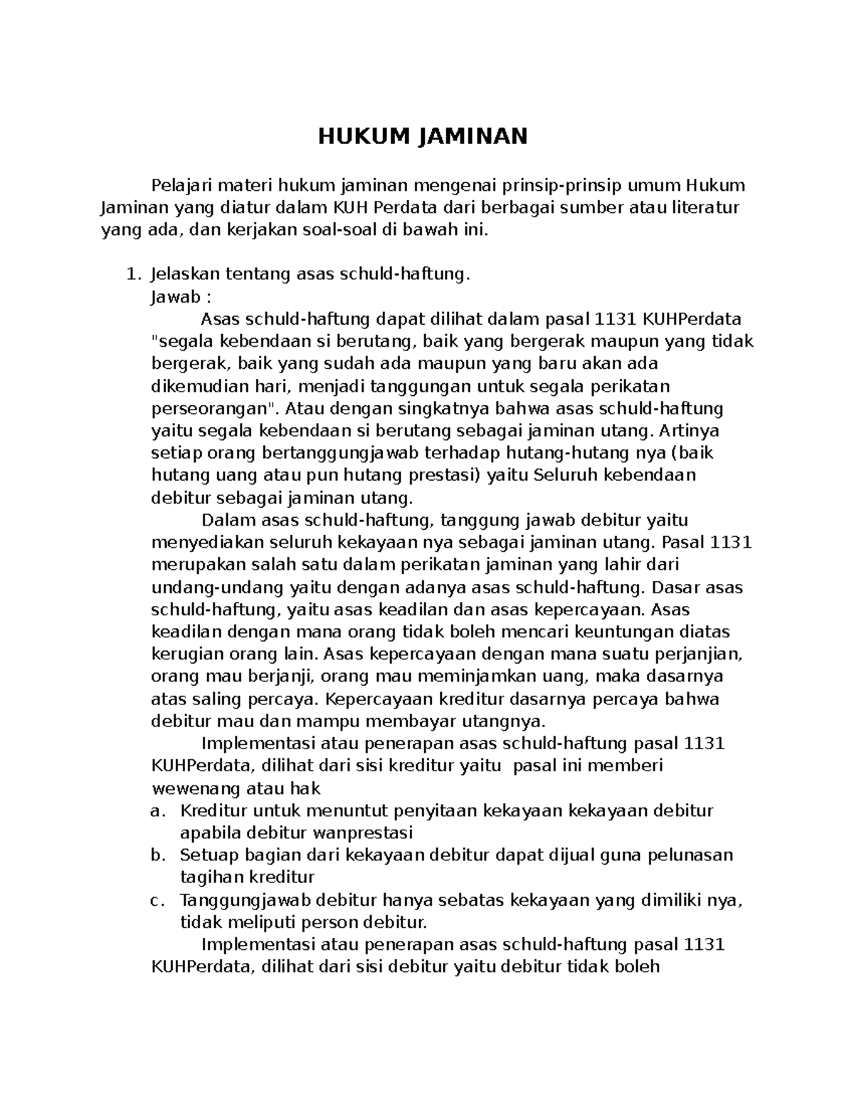 Hukum Jaminan - HUKUM JAMINAN Pelajari Materi Hukum Jaminan Mengenai ...