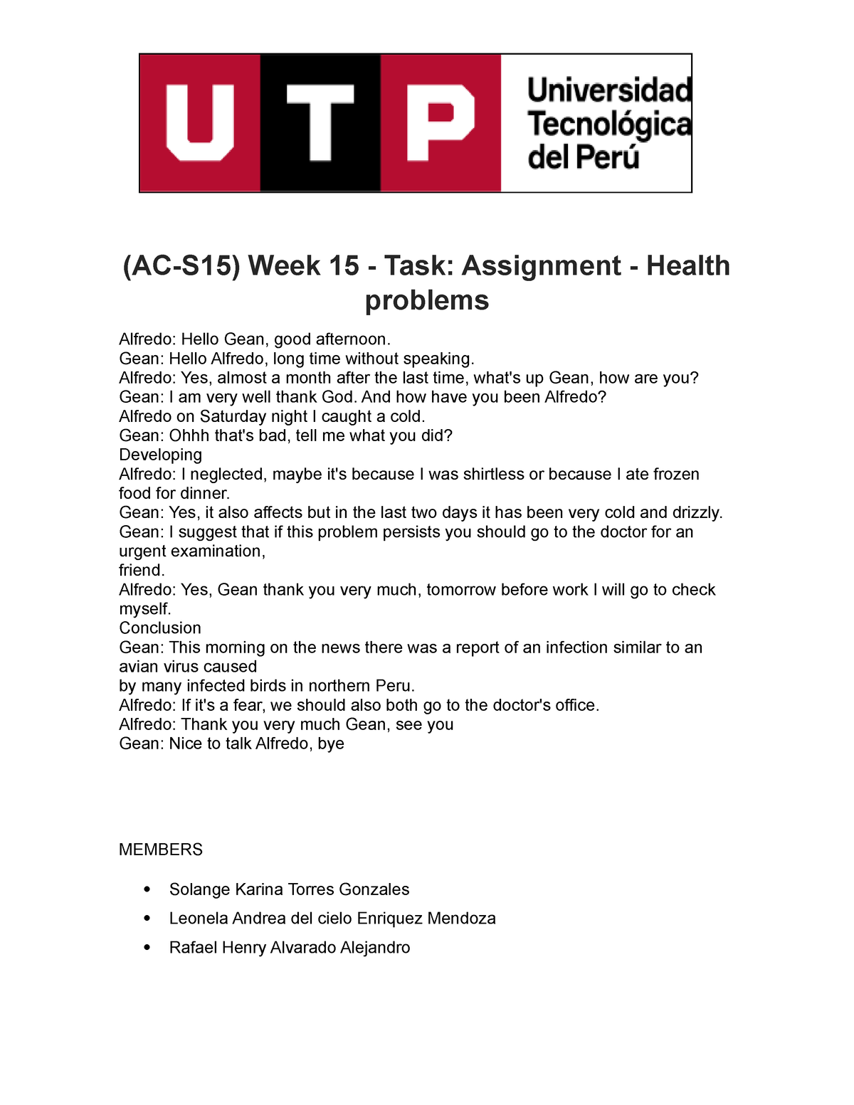 (ac s15) week 15 task assignment health problems
