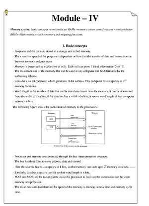 Computer Organization and Architecture Module 6 Short Note - Control ...