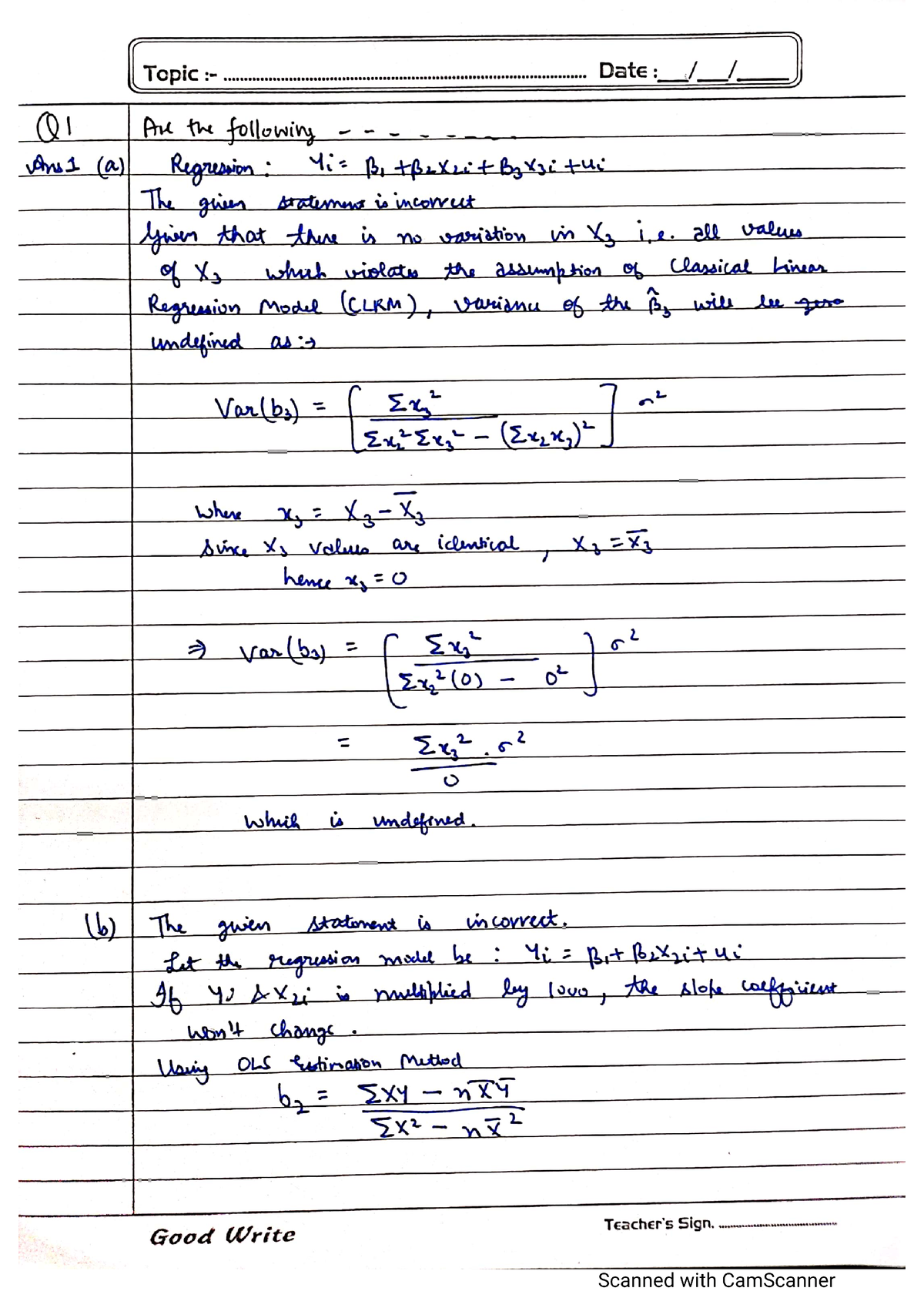 econometrics assignment solutions