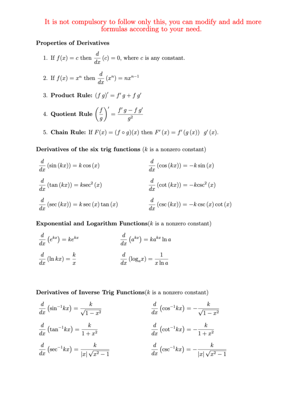 PDF - math notes - MAT1300 - Studocu