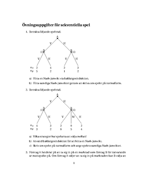 Solutions To Exercises (in Swedish) - Ovningar Till Mikroekonomisk ...