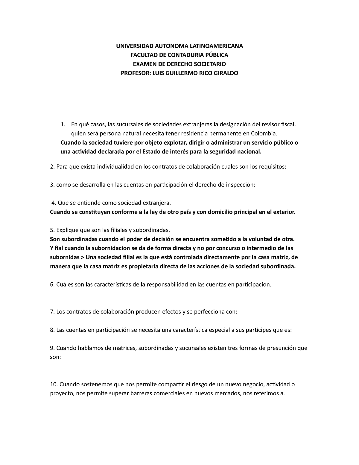 Contratos - Knklnlkn - UNIVERSIDAD AUTONOMA LATINOAMERICANA FACULTAD DE ...