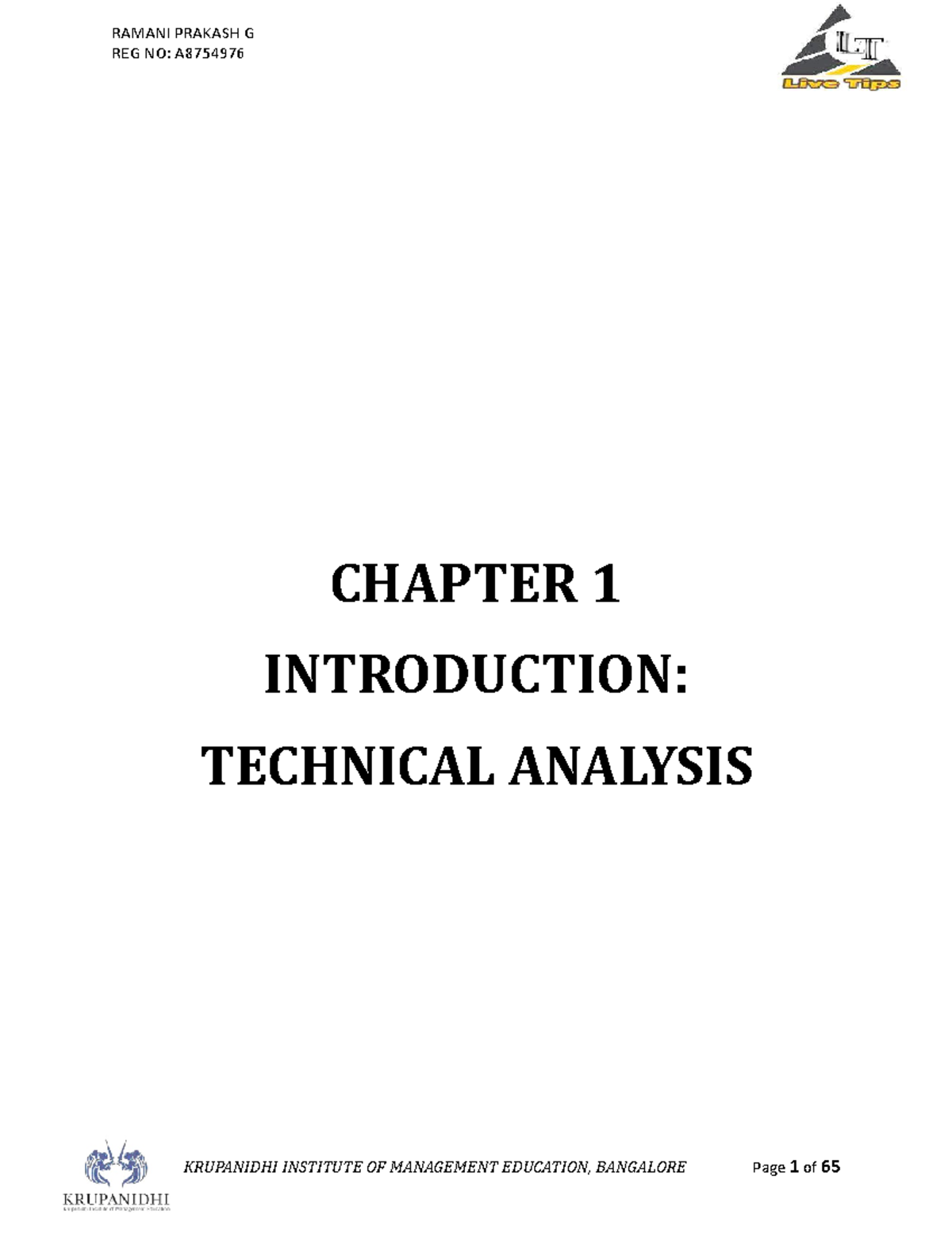 Final Project Draft- Prakash - REG NO: A CHAPTER 1 INTRODUCTION ...