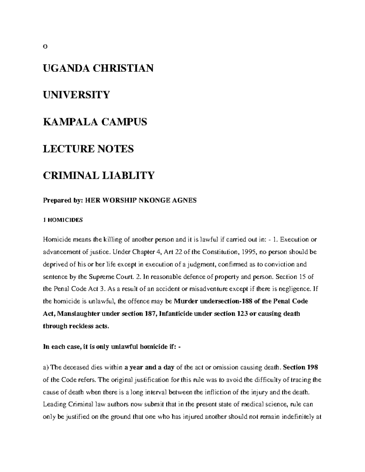 Pdf - Law Student - O UGANDA CHRISTIAN UNIVERSITY KAMPALA CAMPUS ...