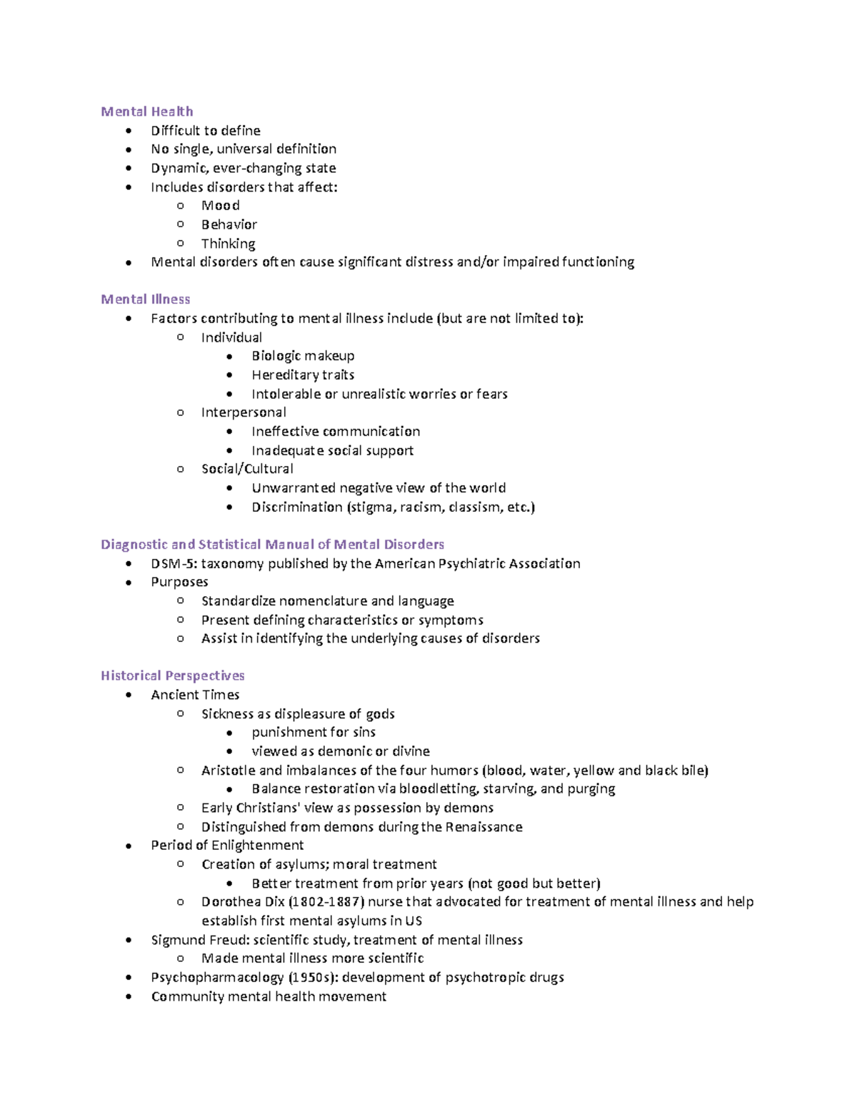 Ch 1- Foundations Of Psychiatric-Mental Health Nursing - Mental Health ...