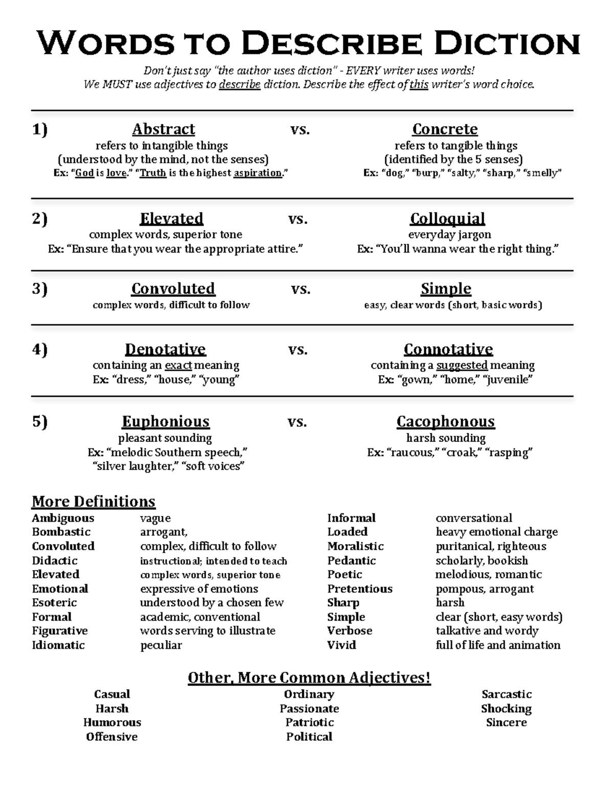 Concrete And Abstract Diction Example