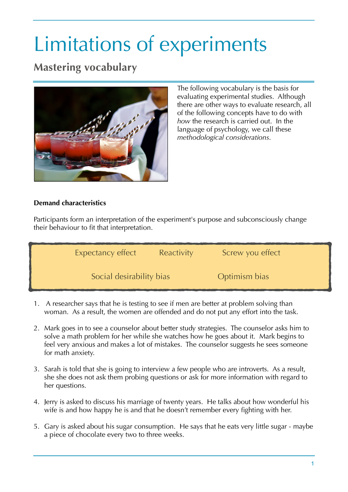 limitations of experiments chemistry