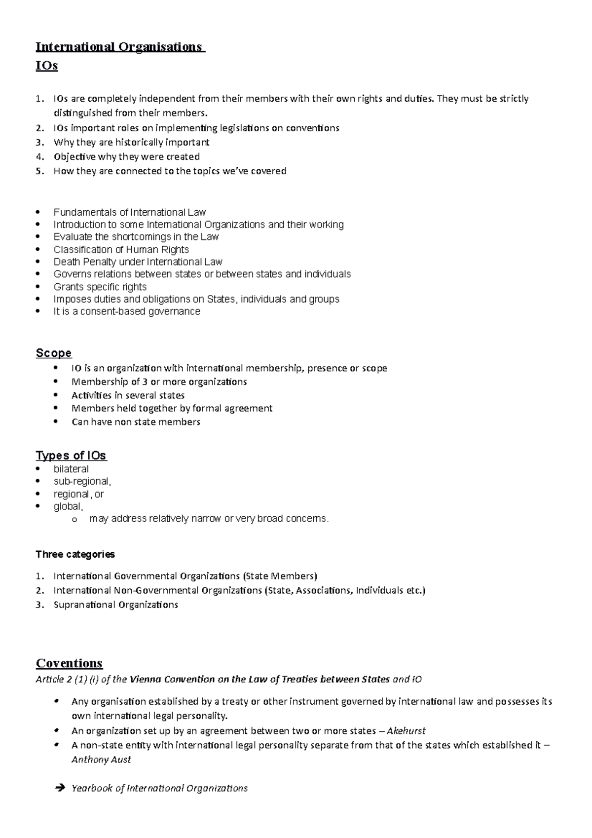 International Organisations Overview - International Organisations IOs ...