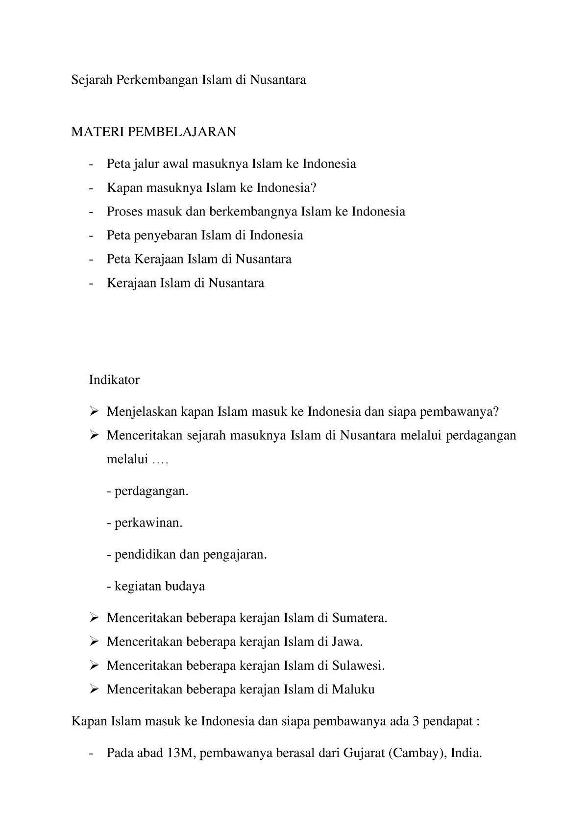 soal essay sejarah perkembangan islam di nusantara