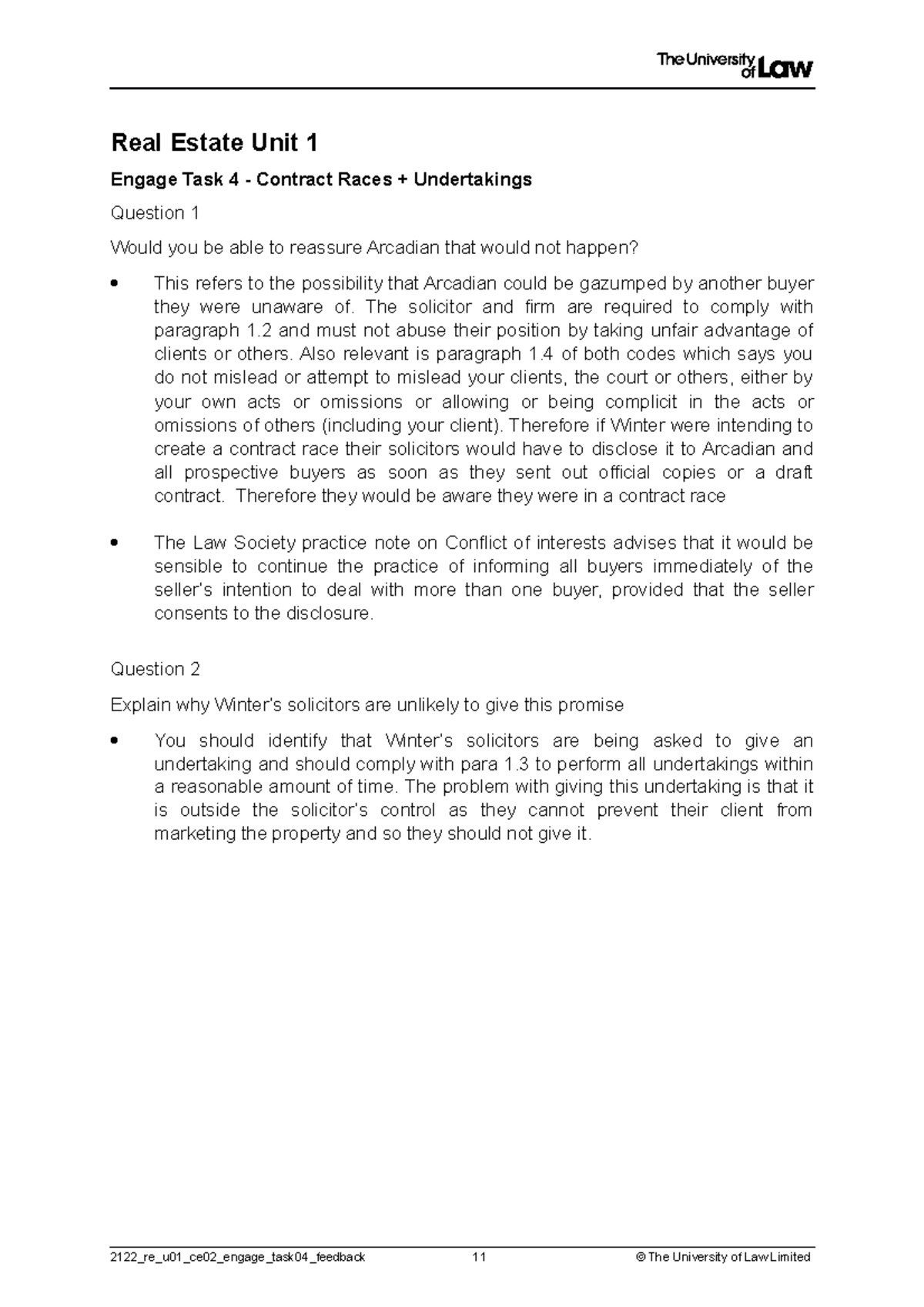 Contract Race Task 4 Real Estate Unit 1 Engage Task 4 Contract