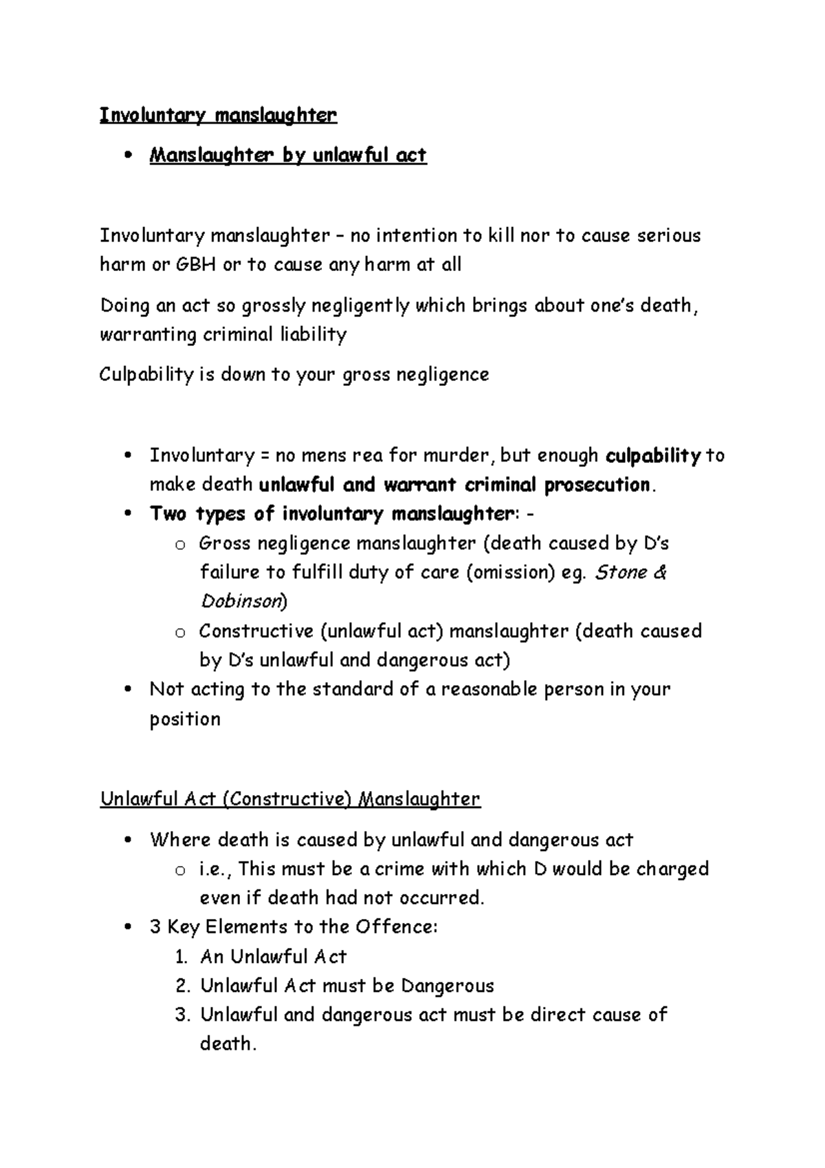 criminal-law-week-4-unlawful-act-manslaughter-involuntary