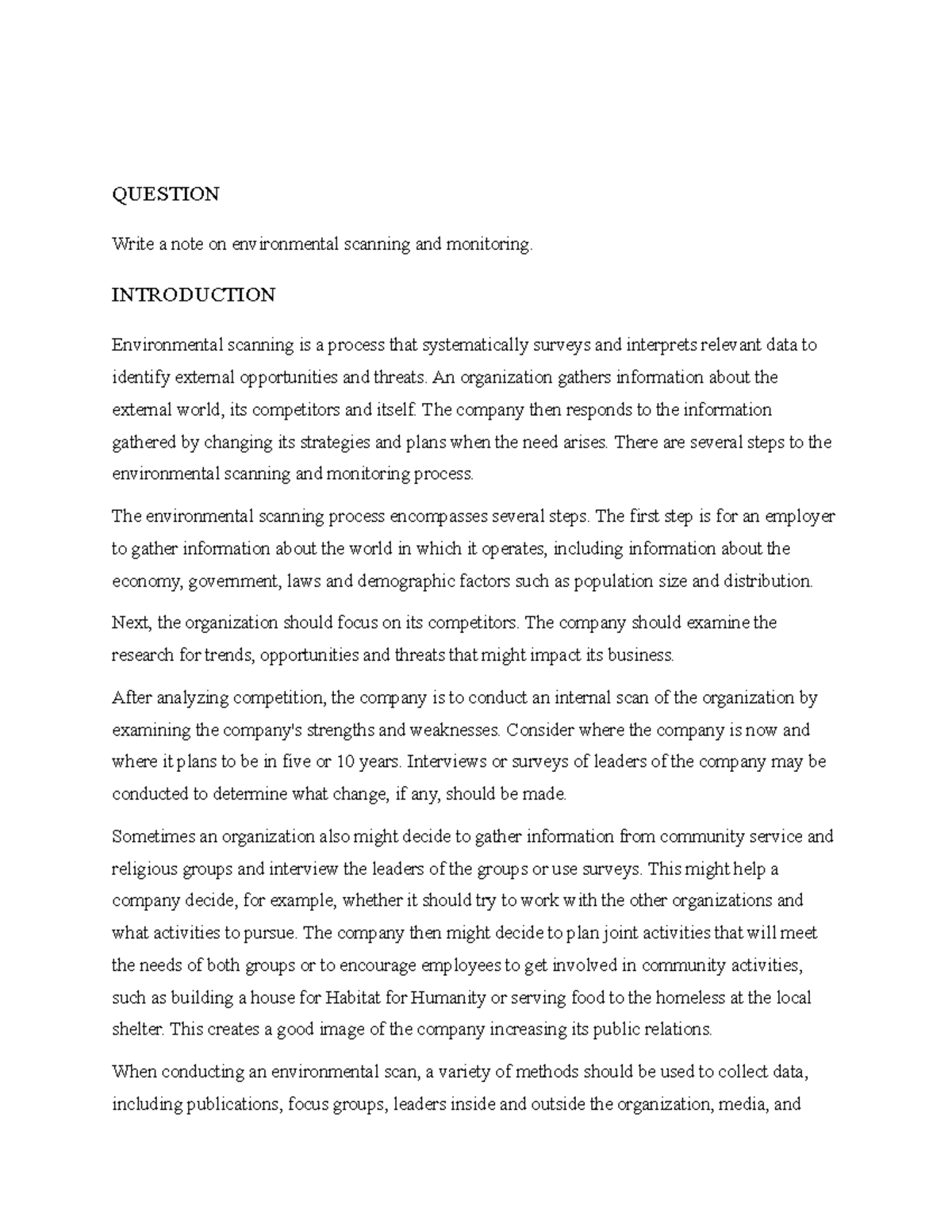 Environmental Scanning and Monitoring - INTRODUCTION Environmental ...