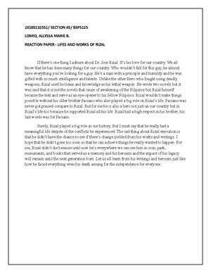 Easy reflection about rizal life image