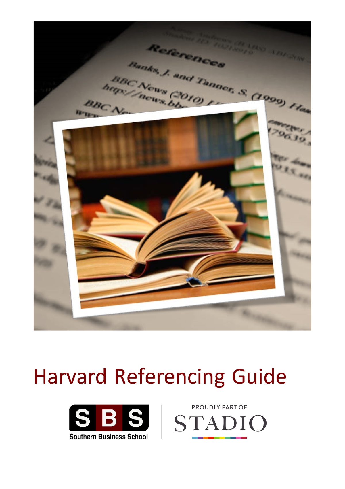 SBS Harvard Referencing Guide - Harvard Referencing Guide Developed And ...