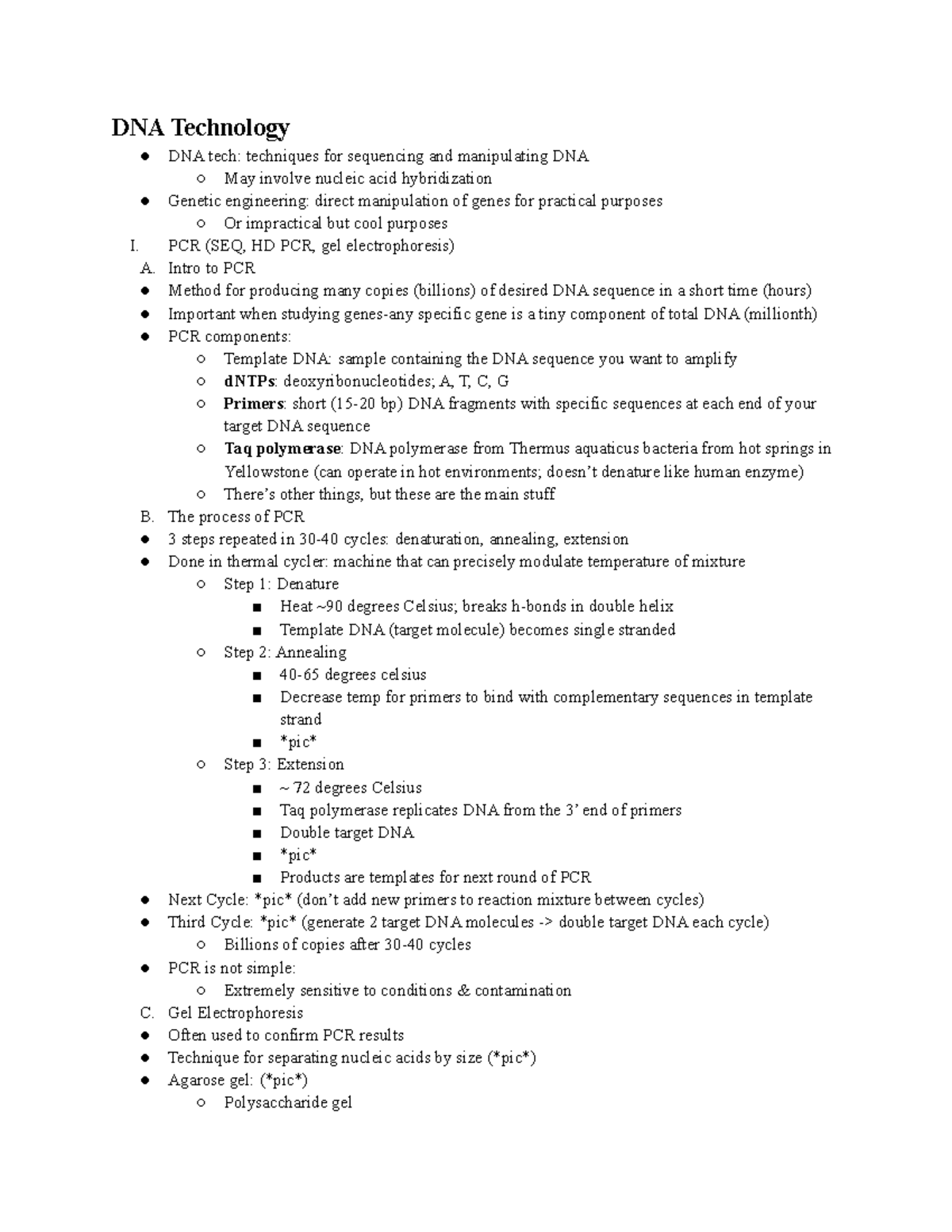 Dna Technology Lecture Notes 17 Dna Technology Dna Tech Techniques