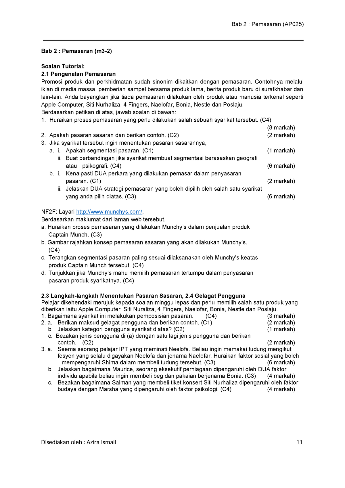 Bab 2- M5-2-pemasaran - Selamat Menjawab - Bab 2 : Pemasaran (AP025 ...